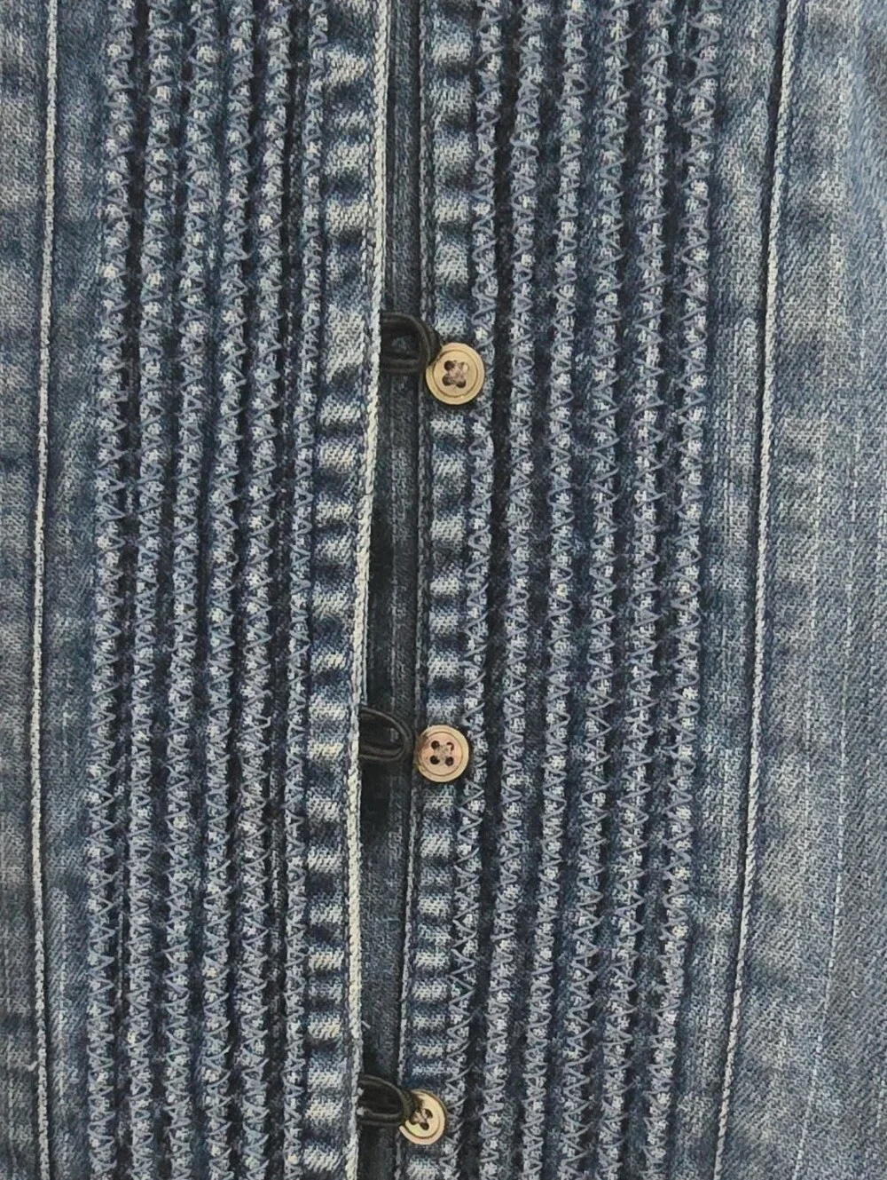 Chambray Harold's Womens Denim Button-Up Top Sz 6 Blue Solid Collared 3/4 Sleeve - Picture 5 of 6